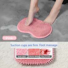 1 pieza Alfombra exfoliante para los pies tipo slouchy, fregador de pies y espalda antideslizante para el baño, alfombra de ducha multifuncional - Ver 2