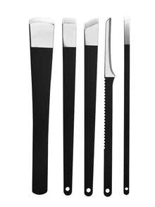 Set de 5 piezas de pedicura de acero inoxidable premium - Incluye removedor de callosidades, cortaúñas para uñas encarnadas, empujador de cutículas y lima de uñas, para pies suaves