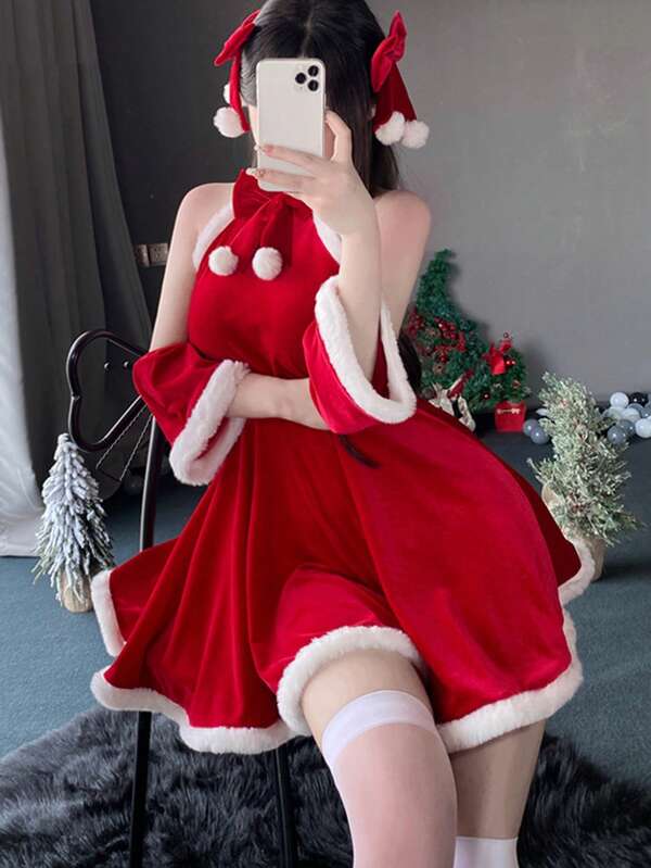 1 Set Sexy Christmas/Halloween Costume, Nightclub Bunny Girl, Maid, Cute Princess Party Outfit