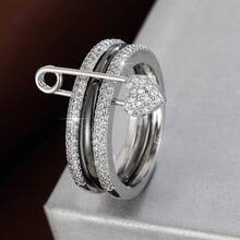 1枚精美牡丹花立方氧化锆戒指，女士款，祝您2025新年快乐，圣诞礼物