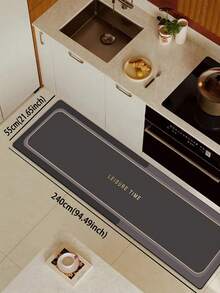 A Silicon Mud Kitchen Mat With Gray-Black Geometric Frame Design, Cushioned Anti-Fatigue And High Fashion Stylish Floor Carpet. It Is A Quick-Drying And Slip-Resistant Kitchen Rug And Carpet, With A Simple Silicon Mud Soft Rubber Mat Design. Suitable For Use In Kitchens, Bathrooms, Entrance Doors, Laundry Rooms, And Other Places. ,Room Decor - Mocha Brown - View 19