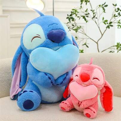 Brinquedo de pelúcia em formato de coração da Disney Kawaii, Lilo & Stitch, almofada de pelúcia, decoração para casa, bichos de pelúcia, bonecos de anime, presente de Natal, feriado e aniversário