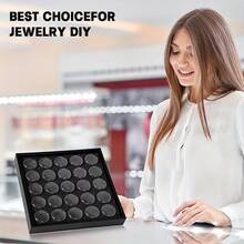 Hộp đựng dụng cụ làm móng 25 trong 1 với 25 hũ riêng biệt - Hộp đựng nhiều ngăn cho đá quý, hạt cườm và phụ kiện trang sức - Hộp đựng đồ trang sức và làm móng di động cho bàn trang điểm, tiệm nail và đồ dùng thủ công. Khay đựng trang sức 25 ngăn với các hộp nhỏ trong suốt, hộp trưng bày trang sức bằng da PU cho nhẫn, bông tai, hạt cườm và mặt dây chuyền. - 1 BỘ - Xem 5