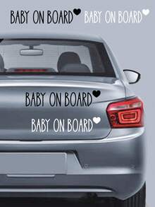 1pc Baby On Board Car Sticker, Safety Warning Sign For Car Window Or Body Decor