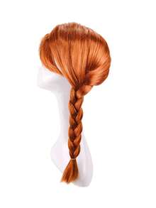 1 pieza Peluca de trenzas dobles de niña morena, adecuada para Navidad, carnaval, fiesta, actuación en el escenario, cosplay - Marrón - Ver 4