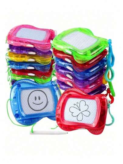 2/6/12pcs Mini Magnetic Drawing Board, Backpack And Keychain Notebook, Erasable Graffiti Sketch Writing Board, Perfect Birthday And Party Gifts, Valentine's Day Gifts, Back To School Season Gifts, Halloween Stationery Gifts [Color And Style Random] [Some Accessories Colors]