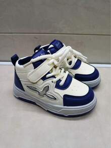 1 Par de Tênis Casuais Unissex Respiráveis de Bloco de Cor com Bico Redondo, Sola Macia e Confortável, Versátil para Todas as Estações - Azul - Visão 3