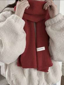 1 Peça Lenço Grosso e Quente de Tricô Liso para Mulheres, Decoração de Aquecedor de Pescoço, Adequado como Acessório de Inverno para Mulheres