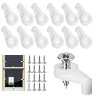 60 piezas Clips de retención de vidrio para puerta de tormenta con tornillos, clips para pantalla de ventana, clips de retención de rejilla de ventana, clips de vidrio de gabinete para fijar pantalla de ventana, puerta, espejo y colgar paneles de vidrio