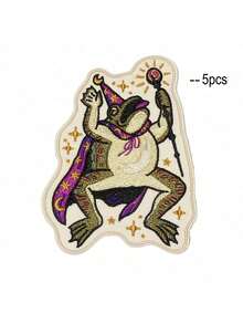 1pc/3pcs/5pcs Creative Toad Wizard Embroidered Patches - Iron-On/Sew-On Appliques, Suitable For Christmas, New Year Holiday Clothing, Backpacks, Jackets And Hats - DIY Christmas & New Year Gift Ideas - Multicolor - View 12