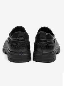 CAMEL CROWN 男士休闲鞋秋冬舒适牛皮商务皮鞋套鞋款 - 黑色 - 查看 3