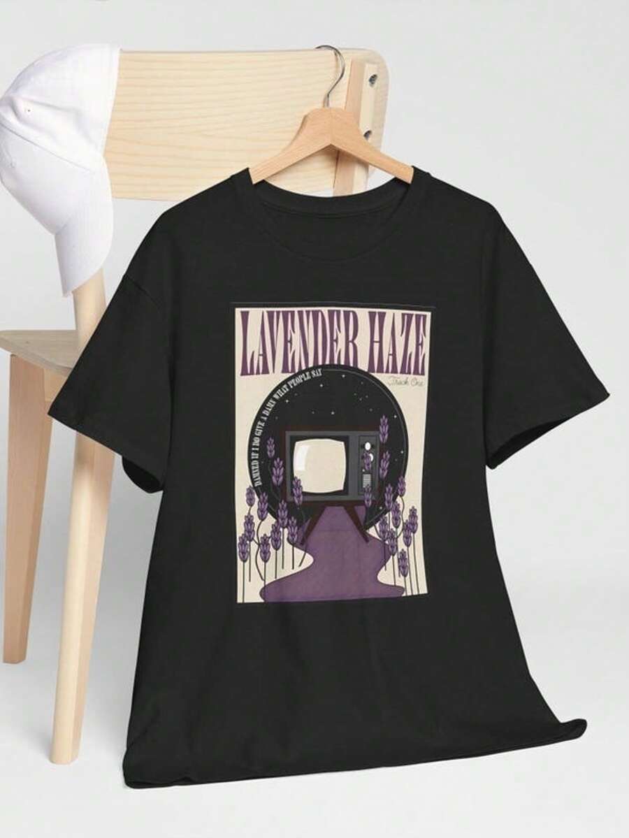 Lavend.Er Haze Graphic T-Shirt _ Swift Merch - 黑色 - 查看 1