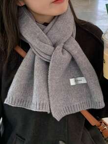 1 pieza Bufanda suave de punto de estilo japonés para mujer, de unicolor, linda y casual, ligera, adecuada para mujeres, estudiantes y parejas, perfecta para citas en el campus, atuendos de otoño e invierno, se puede combinar con sombreros, ropa de invierno, calentadores de cuello y accesorios de moda de invierno (etiqueta aleatoria) para vestir - Multicolor - Ver 6