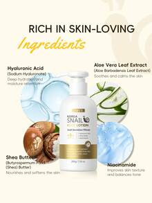1 Pc Moisturizing LAIKOU Snail Body Lotion, 200g Lifting & Firming Body Cream Deep Nourishing Body Butter For Women All Skin Types For Spa Self Care Gifts For Girl Friend Body Care - 黃色 - 查看 5