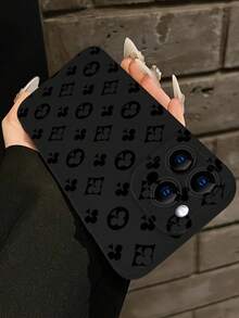 Fashionable Floral Print 2D Pattern Chic Suitable As Gift For Coworkers, Friends, Family, Couples, Birthday, Saudi National Day, Halloween, Christmas, New Year. Matte Black Soft Protective Case Compatible With IPhone 17/16/15/14/13/12/11/Pro/ProMax/X/XR/XS/XSMAX/7/8/PLUS And Models