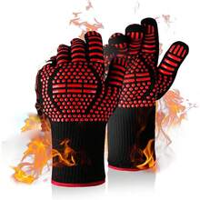 1pc Heat Resistant Oven Gloves - Heatproof, Cut-Resistant, Non-Slip, Men's Silicone BBQ Gloves - Kitchen Cooking Gloves, Suitable For Smoking, Grilling, Baking, Outdoor Camping, Picnic, Cookware Grill Accessories