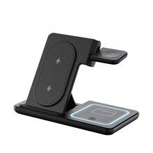 AmSengo 15W LED Fast Wireless Charger Stand 3 In 1 Foldable Charging Station For IPhone 16 15 14 13 12 11 Watch 9 8 7 6 5 Pro