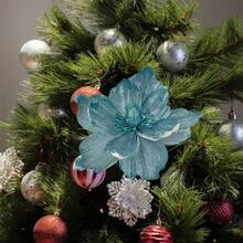 Artificial Christmas Flower Insert Festive Tree Vase Decoration Picks For DIY Craft Wreath Home Holiday Decor - Blue - View 4