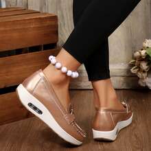 Outdoor Travel Loafers For Women Casual Flat Metal Buckle Comfortable Lightweight Slip On Shoes - Vàng - Xem 8