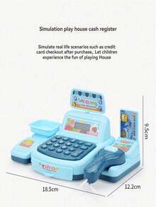 儿童迷你仿真收银机玩具，扫描和多功能声光效果，圣诞节和角色扮演的理想礼物（配件随机分发，由于手工测量可能会有轻微测量误差）