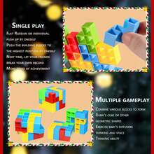 Juego de equilibrio y apilamiento navideño, juego interactivo para padres e hijos, juego de construcción de torres de equilibrio, juego de rompecabezas de torre de equilibrio, juego de fiesta navideña, regalo de Halloween, regalo de Navidad - Multicolor - Ver 5