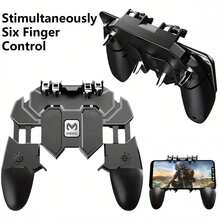 Mobile Game Controller, Touch Joystick, Game Buttons, Sensitive External Controller, Mobile Game Grip, Aiming Assist, Shooting Trigger, Mechanical Gamepad Compatible With IOS And Android Smartphones - Black - View 1