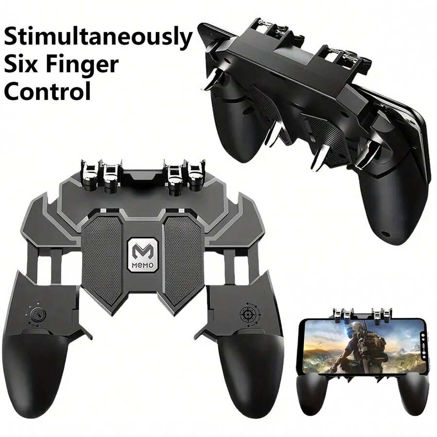 Mobile Game Controller, Touch Joystick, Game Buttons, Sensitive External Controller, Mobile Game Grip, Aiming Assist, Shooting Trigger, Mechanical Gamepad Compatible With IOS And Android Smartphones - Black - View 1