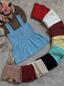 Women's Tank Top With Ruffle Peplum Tricot Modal Summer 2025 Realize Trico Rodadinha - Màu xanh nhạt - Xem 4