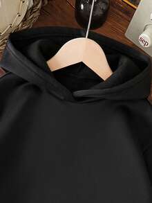 Young Boy Cartoon Skateboard Pattern Warm Hoodie