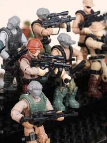 Figuras de bloques de construcción militares - Set de 12 modelos en miniatura, perfectos para la construcción de escenas, juguetes en bolsas ciegas al azar