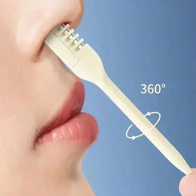 10 piezas Juego de recortador de vello nasal, recortador de vello nasal suave y sin dolor, herramienta de arreglo facial manual de doble cabezal rotativo a 360°, portátil y apta para viajes, adecuada para hombres y mujeres