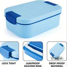 Caja de almuerzo tipo bento para adultos - Caja bento apilable para adultos, caja bento grande de doble capa todo en uno, caja de almuerzo a prueba de fugas con utensilios y recipientes para salsa, adecuada para comer fuera, trabajo, campamento, escuela, opciones de colores variados, útiles escolares, regalo de Navidad, regalo de cumpleaños, suministros para fiestas festivas