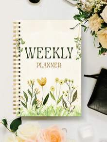 week plan 1 pieza Planificador semanal espiral A5 - Planificador diario sin fecha con listas de tareas, cuadros de enfoque y seguimiento de hábitos - Diario de escritorio duradero para útiles escolares, regalos de Halloween para mujeres y hombres