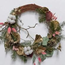 2 pièces Couronne en rotin, couronne circulaire, structure multicouche robuste, convient pour les décorations faites main pour Noël, mariages, anniversaires, etc., avec une texture de grain de bois naturel - Couronne réutilisable d'intérieur/extérieur Décoration de maison Décorations de Noël Décoration de pièce Hiver