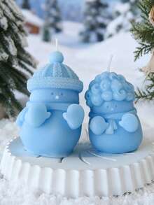 1 Stück Schneemann Weihnachts-Bienenwachskerze - Süße Aromatherapie-Dekorationskerze, Fotorequisite & Winterszenen-Ornament, perfekt für Heimdekoration/Kerzen-Tischmitte mit Bulk-Weihnachtsgeschenkoptionen, geeignet als Geschenk für Frauen/beste Freundinnen & für Winter/Weihnachten