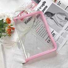 A5 Transparent Glitter PVC File Bag Student Stationery Storage Zipper Bag - Multicolor - View 2