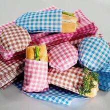HARFINGTON 100pcs Square Checkered Wax Paper Sheets 9.84" X 9.84" Oilabsorbing Dry Food Wrapping Paper For Sandwiches Baking Picnics Bread Hamburgers Pink - 984inchx984inch - View 7