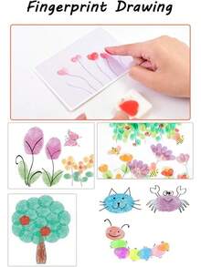 Ink Pad Stamps Color, 36 Colors Finger Ink Pad Finger-Print Drawing, Small Rubber Stamp - 1 - View 6