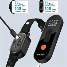 Dog Training Collar, Dog Shock Collar With Remote Range 2000FT, 3 Training Modes, Rechargeable Electric Shock Collar For 5-120lbs Small Medium Large Dogs - 黑色 - 查看 4