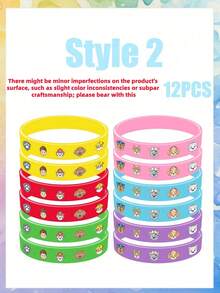 6 pièces/12 pièces Bracelets en silicone Paw Patrol, thème Paw Patrol, décoration de chambre, décoration de maison, décoration murale, décoration scolaire, décoration de dortoir, fournitures de rentrée scolaire