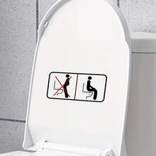 1pc Toilet Sticker No Smoking Sign Decorative Sticker PVC Sticker Removable Self-Adhesive Easy To Tear Sticker Home Decoration Make Your Life A New Look Holiday Decoration Sticker Birthday Graduation Gift - Multicolor - View 1