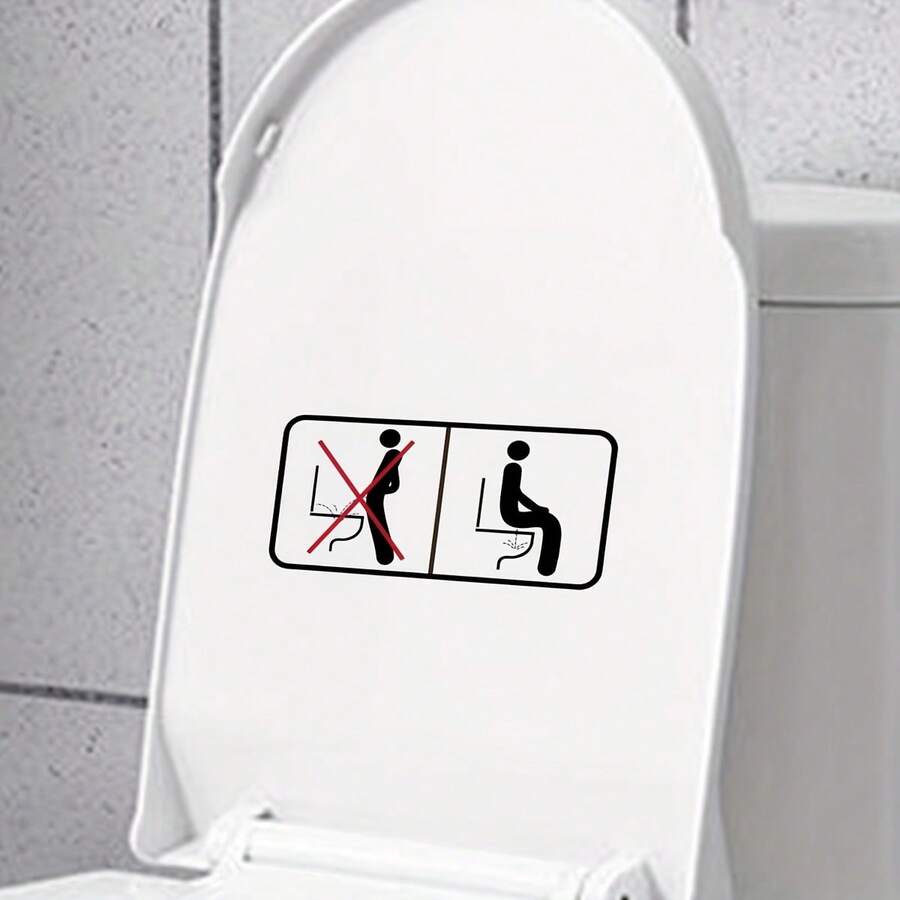 1pc Toilet Sticker No Smoking Sign Decorative Sticker PVC Sticker Removable Self-Adhesive Easy To Tear Sticker Home Decoration Make Your Life A New Look Holiday Decoration Sticker Birthday Graduation Gift - Multicolor - View 1