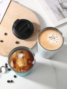 1 件 350 毫升不锈钢双层咖啡/牛奶/饮料杯，旅行/办公杯