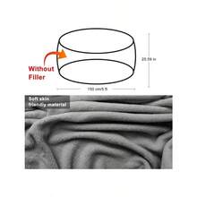 Bean Bag Cover - Big Round Soft Fluffy PV Velvet Sofa Bed Cover For Living Room, Lazy Sofa - 5ft Snow Gray - 深灰色 - 查看 8