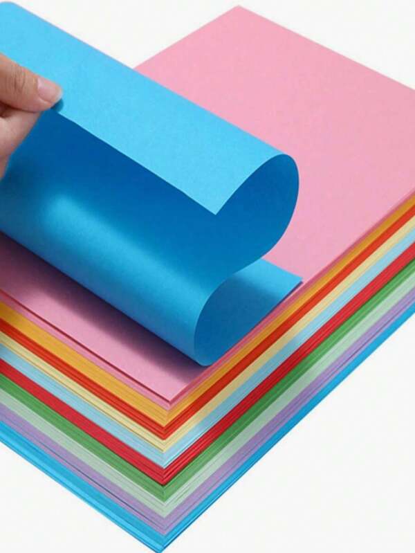 50/100pcs Colored A4 Paper, 10 Assorted Colors, Suitable For Color Copying, Printing, Origami And Crafts