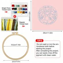 1 Piece Embroidery Kit, 20x20cm/7.9x7.9 Inches Pink Deer, Pattern DIY Embroidery Kit, Suitable For Adult Beginners, Including Embroidery Cloth, Instruction Manual, Embroidery Frame And Needle And Thread, Christmas Gift For Friends Or Family, Furniture, Office Handmade Artwork