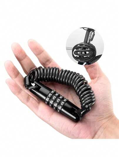 1pc Mini Password Lock, Bicycle Anti-Theft Protection, Durable Steel Wire Lock, Helmet Lock Chain, Bicycle Frame Lock, Bicycle Accessories Anti-Theft Steel Wire Mini Password Bicycle Helmet Lock
