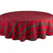 DII CAMZ32812 Mantel para Cena y Festividades Lavable A Maquina 100% de Algodon 177 cm Cuadros Festivos de 4 A 6 Personas - Rojoyverde - Ver 1