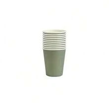 10 piezas/20 piezas/50 piezas/Set, Plato, vaso y toalla de papel de color verde salvia, Vajilla desechable de 9"x7" con plato en forma de abanico, Plato desechable de color verde salvia adecuado para fiestas, cenas, bodas, bautizos, revelación de género, plato para tarta de cumpleaños, fiestas festivas, comidas en grupo