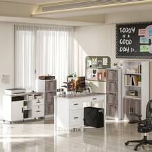 HOMCOM Filing Cabinets - White - View 9